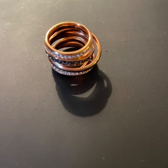 Swarovski Ring Dynamic Dark Crystal Rose Gold Sz 5 - Picture 8 of 8
